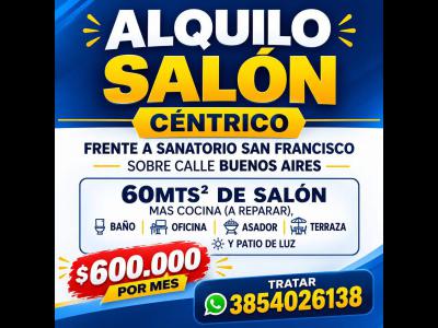 Oficinas y Locales Alquiler Santiago Del Estero ALQUILER DE LOCAL/SALON CENTRICO